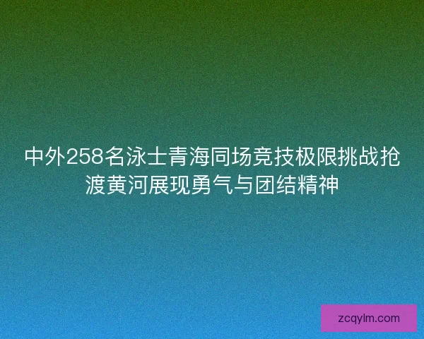 中外258名泳士青海同场竞技极限挑战抢渡黄河展现勇气与团结精神