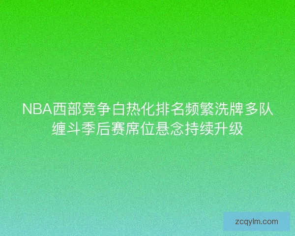 NBA西部竞争白热化排名频繁洗牌多队缠斗季后赛席位悬念持续升级